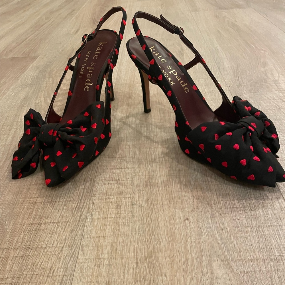 Black with hearts Kate Spade heels